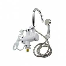 Robinet KlaussTech Electric de chiuveta, Incalzire Instanta, Afisaj LCD Temperatura, Cap de Dus, 3 kW, 5 L/min, Modern, Alb, 50 Hz