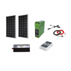 Sistem Panouri Fotovoltaice cu Invertor 4000W, Pentru Rulote/Cabane, 360 W, 12/24 V, 2 x Panouri 180W, Cablu solar inclus