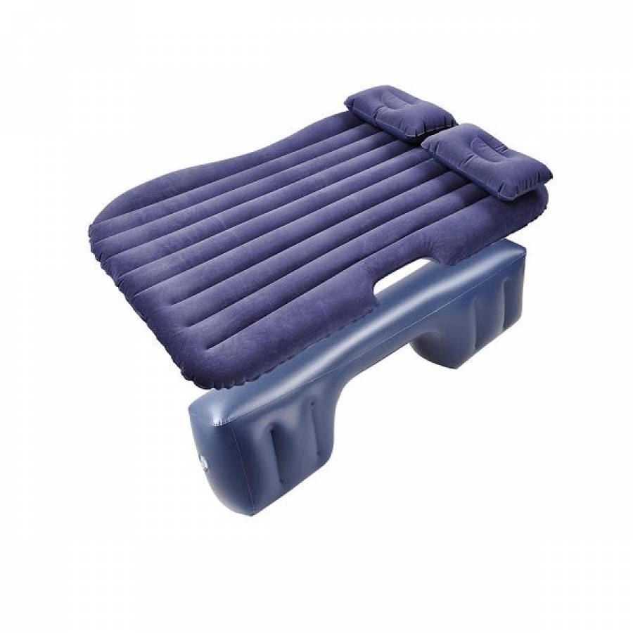 Saltea KlaussTech Auto Gonflabila pentru masina, 86 x 40 x 135 cm, 2 Perne, Catifelata, Negru