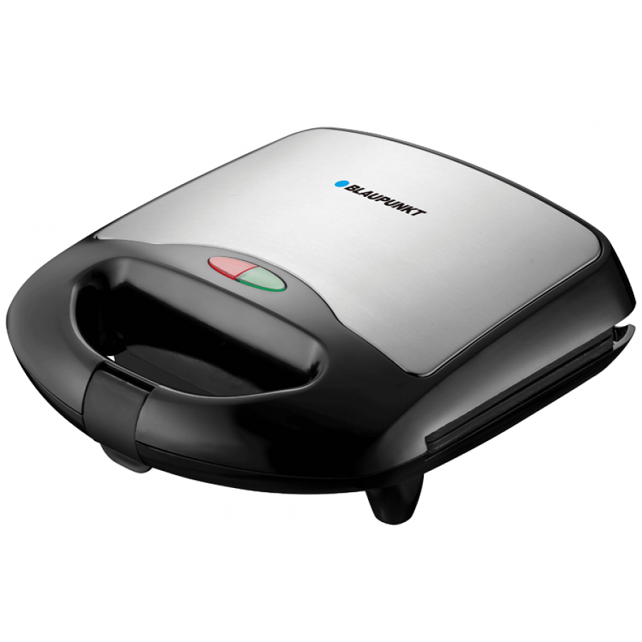 Sandwich Maker de 750 W, Placi Antiaderente, 4 sandwich-uri triunghi, 22.2 x 22.2 x 9.5 cm, Negru