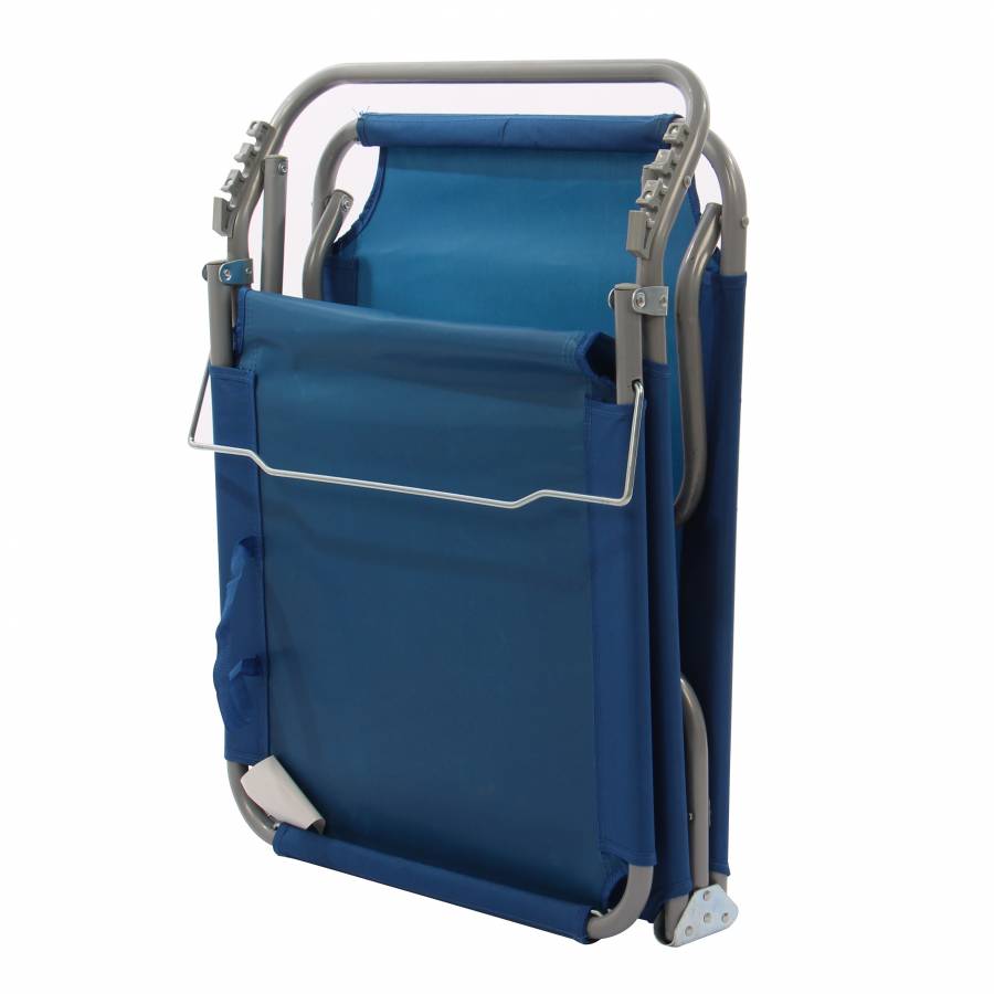 Sezlong Pliabil KlaussTech, 190 x 56 x 27 cm, Tesatura sintetica, Sarcina maxima 100 kg, Albastru