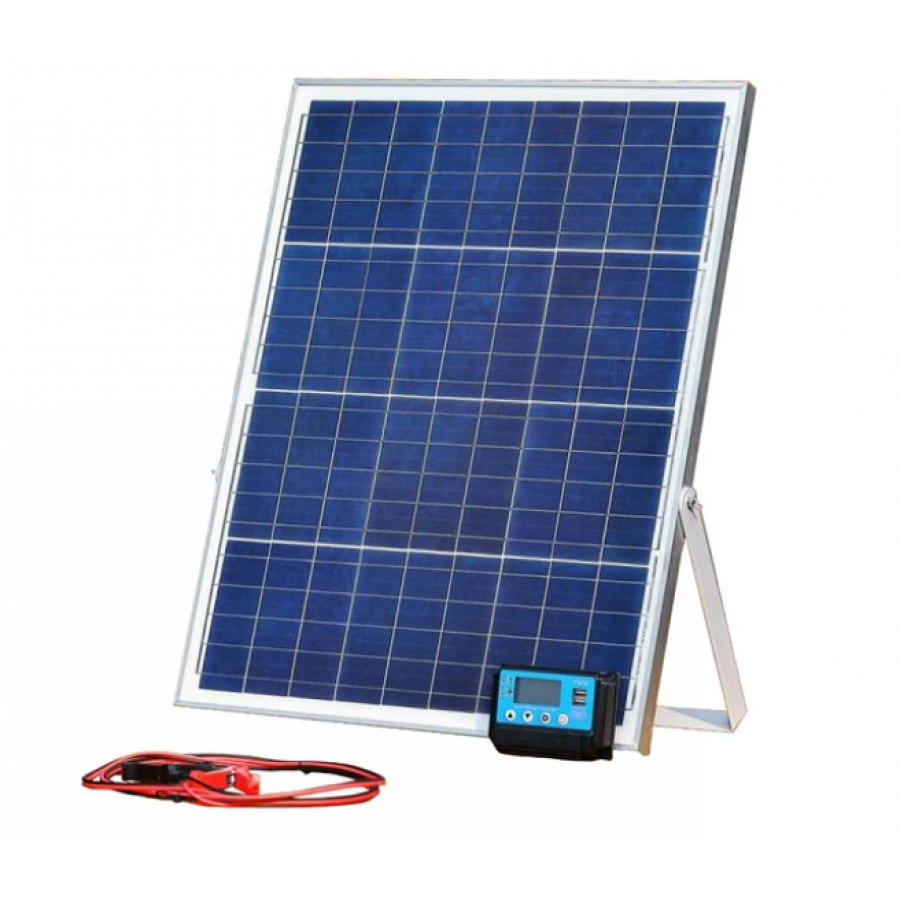 Sistem Fotovoltaic Portabil cu Panou Solar Fotovoltaic 630 x 350 x 25 mm 30W, Controler inclus, 2 Porturi USB