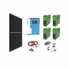 Sistem Off-Grid Solar complet 4,4 kW, 12 x Panouri fotovoltaice cu baterii 1765 x 1048 x 35 mm, Invertor Hibrid 5,5 kW continuu/11 kW Varf