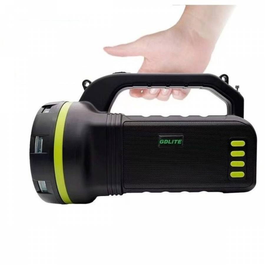 Sistem Iluminare LED cu 3 Becuri, 9000 mAH, 10 W, FM Radio, Bluetooth, Slot TF Card, Iesire USB 5V, MP3 Player, Negru