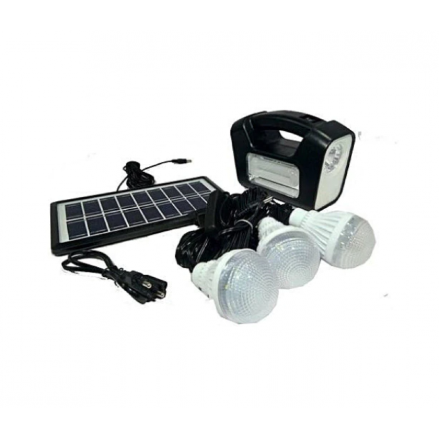 Kit Solar cu Panou fotovoltaic 3,5 W, 3 Becuri SMD, Port USB de incarcare, Lanterna LED, Modern, KlaussTech