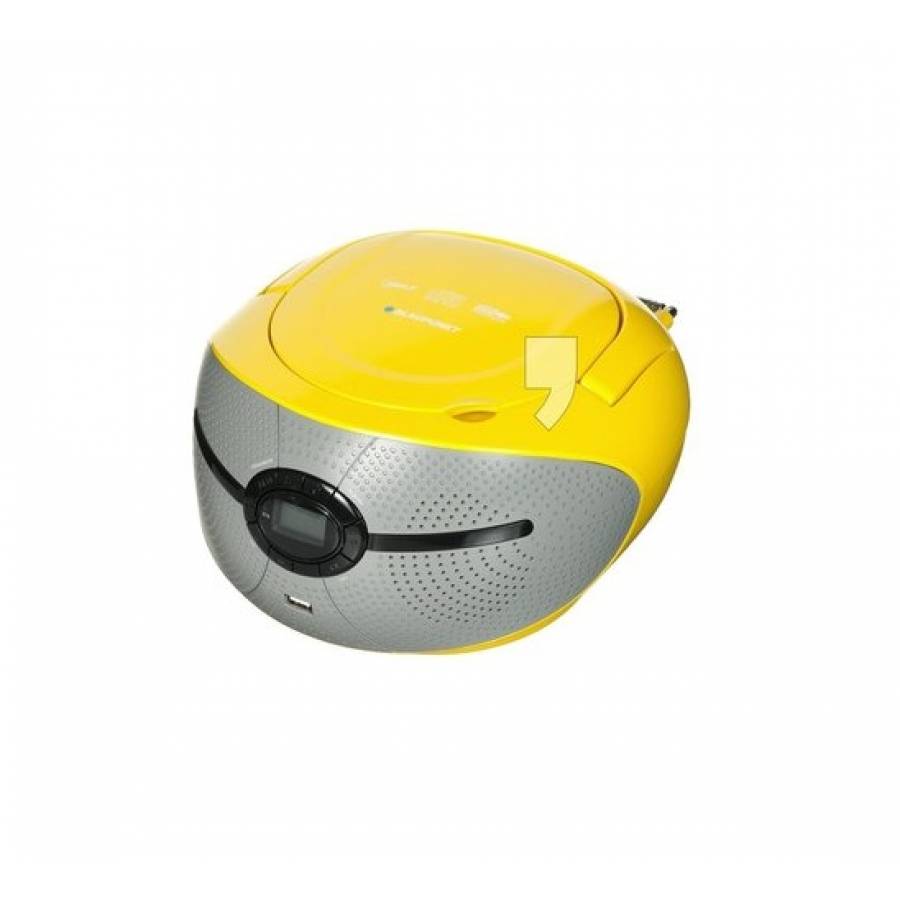 Microsistem Boombox 2 x 1.2 W, CD Player, Port USB,Afisaj LCD, Radio PLL FM, 3.5 mm AUX IN, Galben