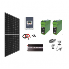 Kit Sistem Off-Grid 740W pe 24V cu Baterii, Invertor Sinus Pur 2000W 24V, Panou solar 380W, Incarcare MPPT