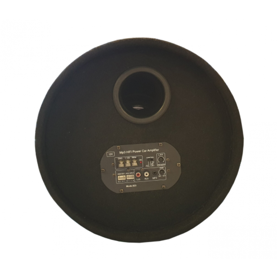 Subwoofer Auto cu Difuzor de 8 inch, Alimentare 12 V, 70 W, Tub Bass, Lungime 40 cm, Negru