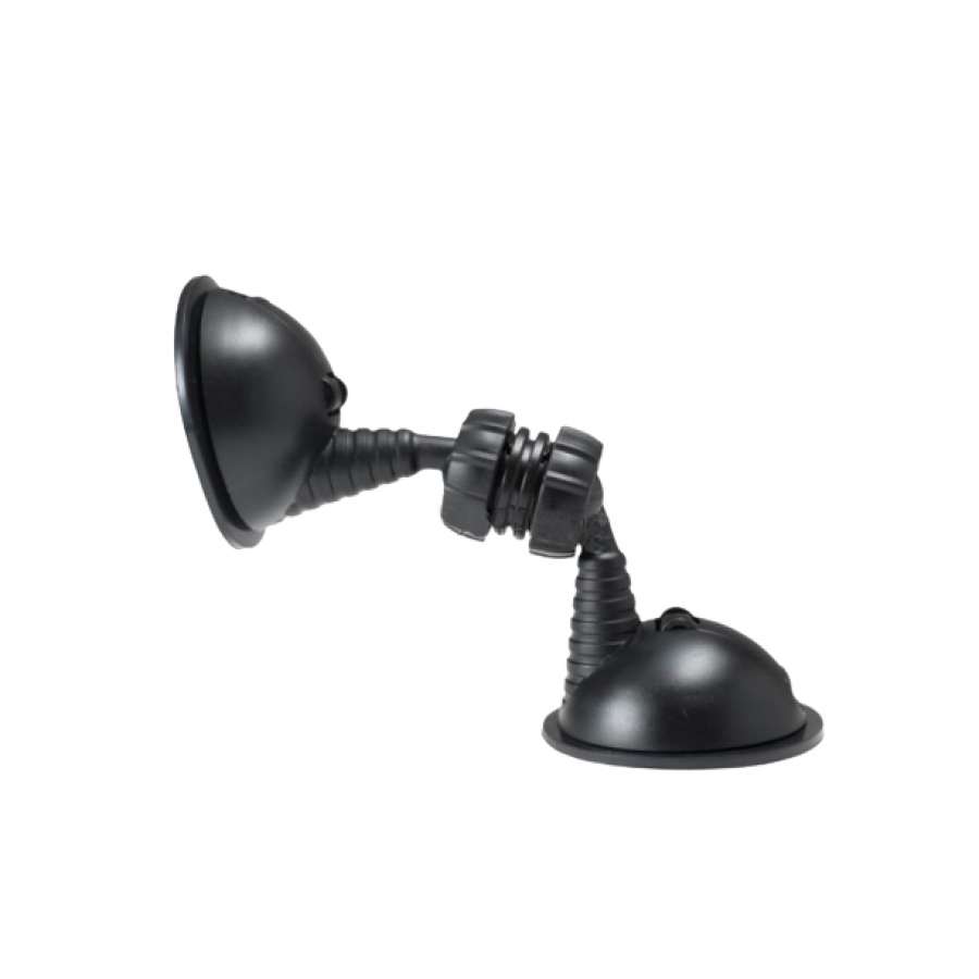 Suport Universal pentru Autovehicule, Ventuze duble, Reglare 360°, Inele autoaderente, Compact, Negru
