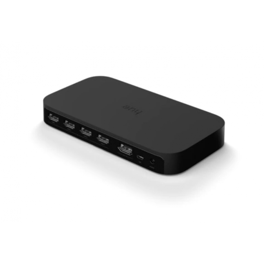 Sync Box pentru sincronizarea luminilor, HUE HDMI, Wi-Fi, 4 x Porturi, 4K 60Hz HDR10+ si Dolby Vision, Asistenti vocali Amazon/Alexa si Google Assistant, Negru