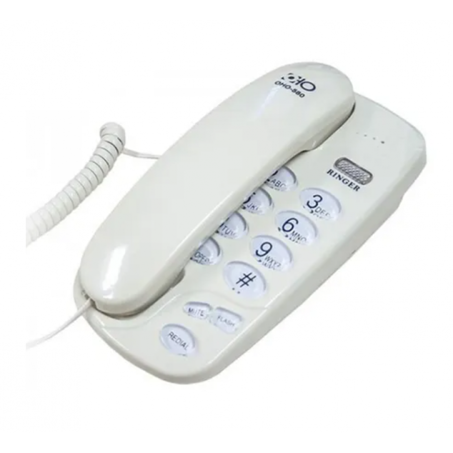 Telefon fix cu fir, Functie Mute, Tehnologie Redial, Comutare TON/PULS, Functie Flash, Compact, Alb