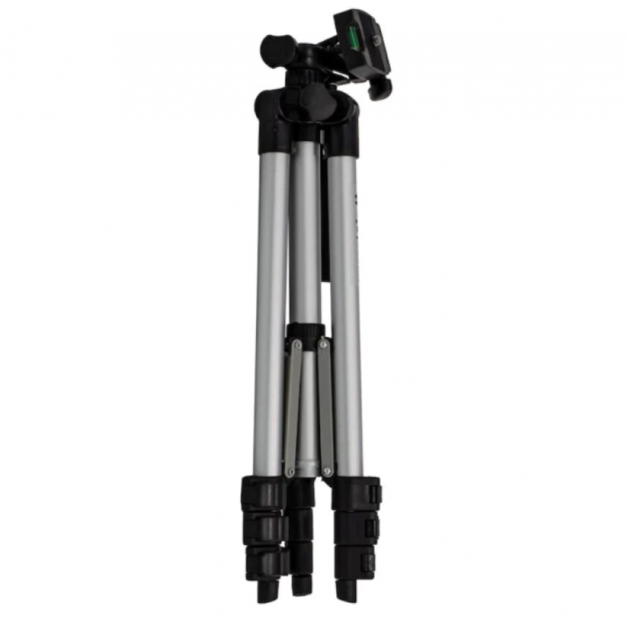Trepied Foto Telescopic, Inaltime deschisa 75 cm, Sarcina maxima 2 kg, 4 segmente, Aluminiu, Argintiu