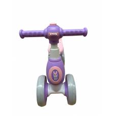 Bicicleta KlaussTech pentru copii, Corp din Plastic, 2 Roti pe fata si 2 pe spate, Sezut confortabil, Culoare Mov/Roz