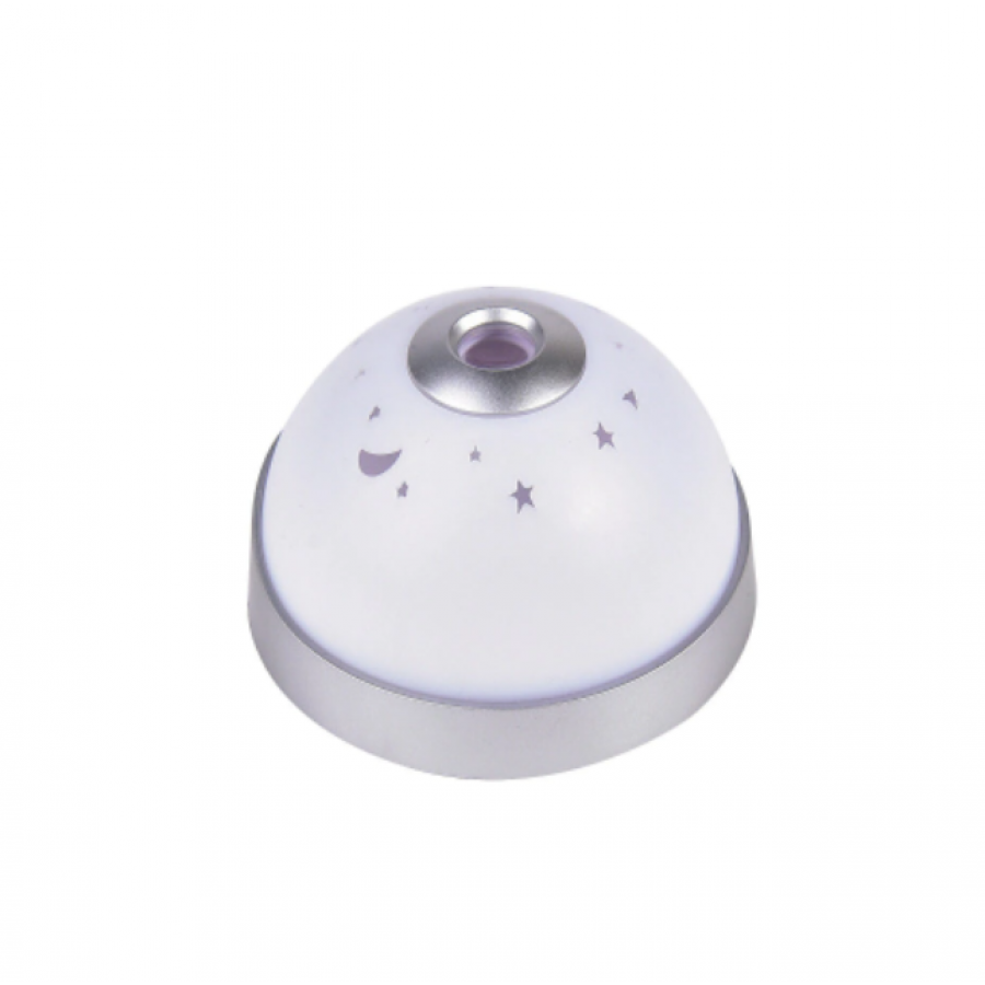 Lampa de Veghe RGB KlaussTech, Functionare pe baterii 3 x AAA, Afisaj Ceas, Proiectie, 0,5 W, 30 lm, Alb