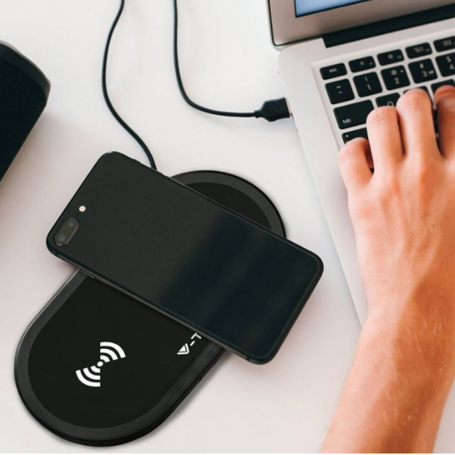 Incarcator Wireless de 10 W, DC 5V - 3A, Iluminare LED, Design modern, Lungime cablu 1m, Negru