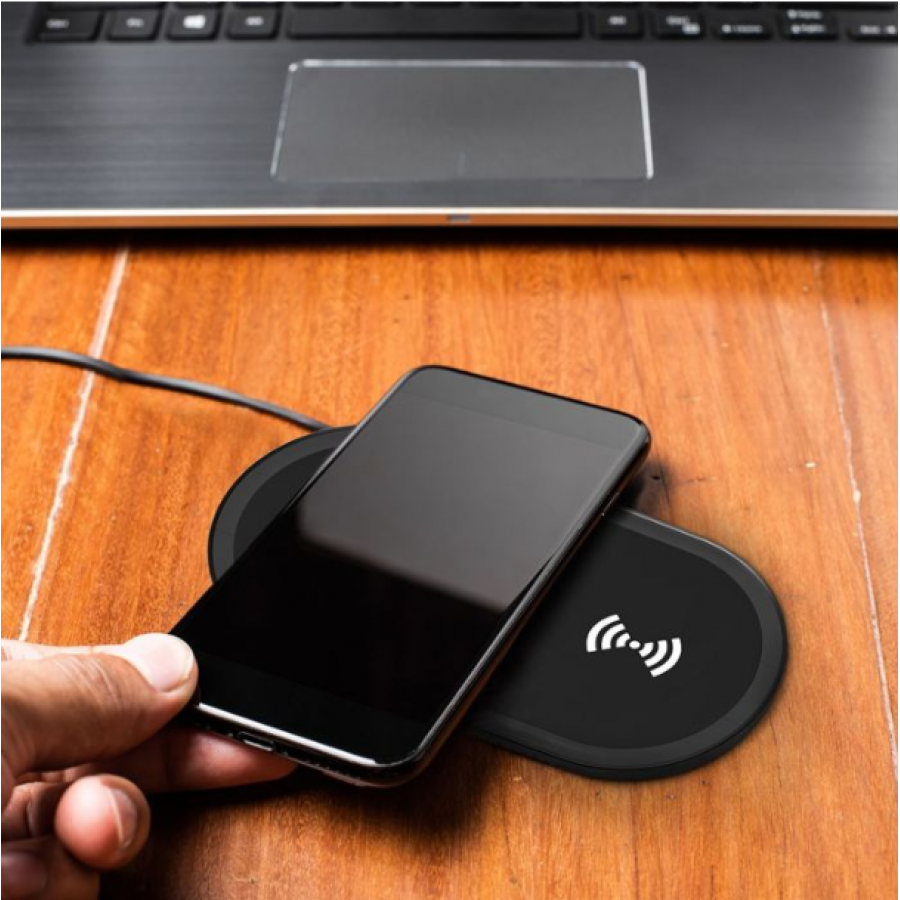 Incarcator Wireless de 10 W, DC 5V - 3A, Iluminare LED, Design modern, Lungime cablu 1m, Negru