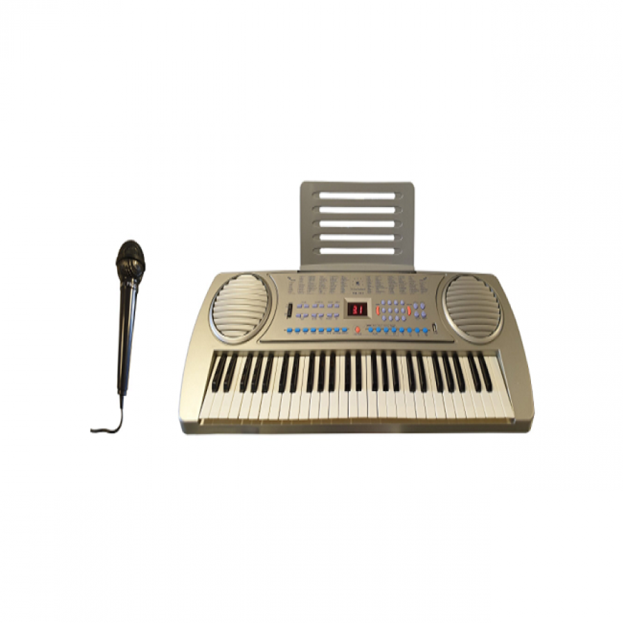 Orga Electronica, 54 De Clape, Display Lcd, 100 Timbre, 100 Ritmuri, 8 Demo, Diverse Functii, Ergonomica, Microfon, Accesorii Incluse,gri/alb