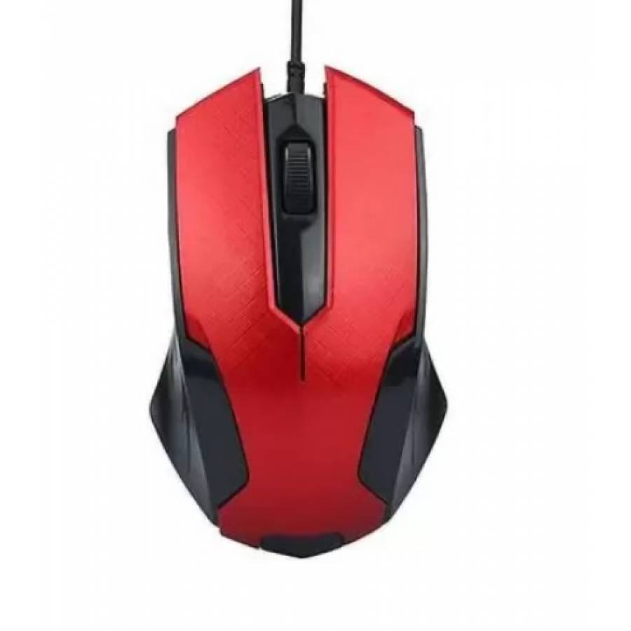 Mouse optic profesional cu fir USB si rotita,1200 DPI,  negru-rosu