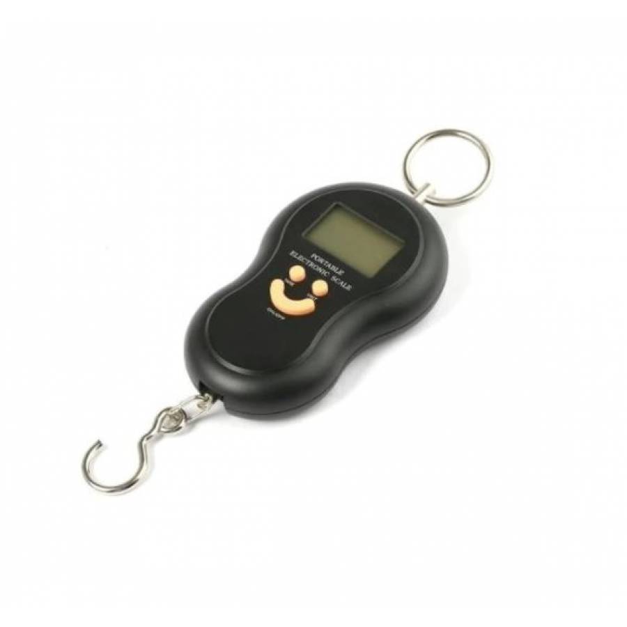 Cantar Electronic De Mana Cu Carlig , 50kg X 10g, Ecran Lcd Luminat, Negru