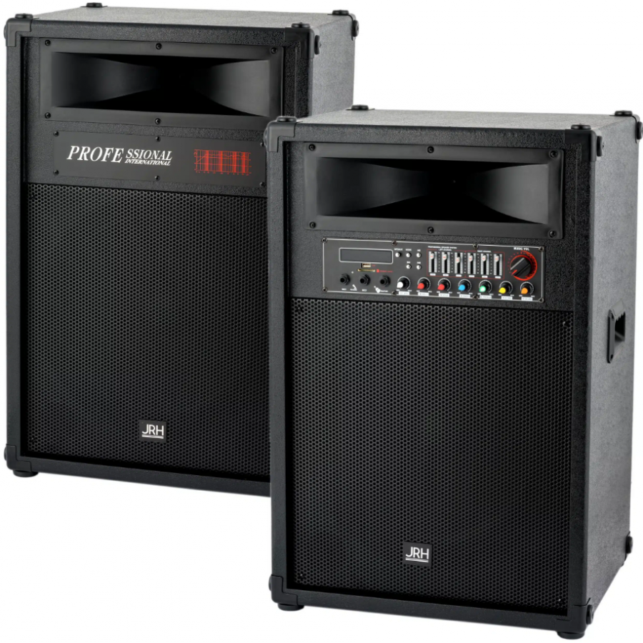 Boxe Active Profesionale Klausstech, Amplificator Si Mixer Integrat, Impedanta 4 Ohm,  Dimensiune Difuzor 2 X 15 Inch, Conectivitate Bluetooth, Aux In, Port Usb, Slot Sd Card, Culoare Negru