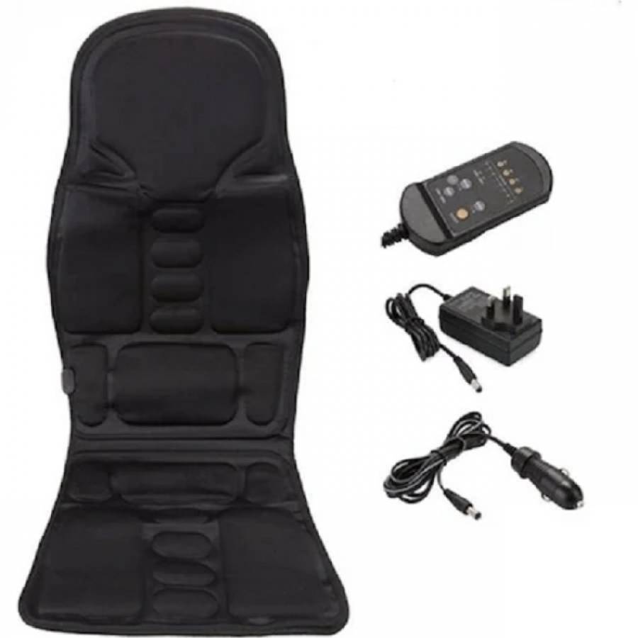 Husa De Scaun Pentru Masaj, KlaussTech,  5 Zone De Masaj, Telecomanda, 3 Trepte De Viteza, Adaptor Auto, Negru