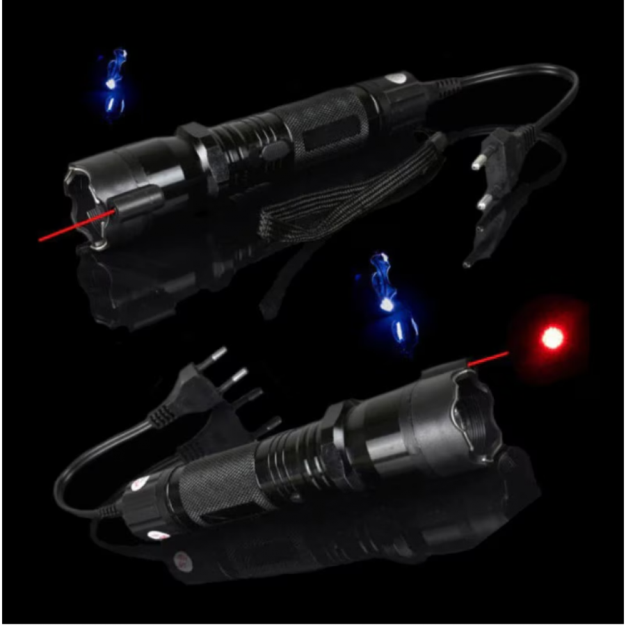 Lanterna KlaussTech Cu Electrosoc 3 Faze Material Aluminiu 10000 Kv ,negru