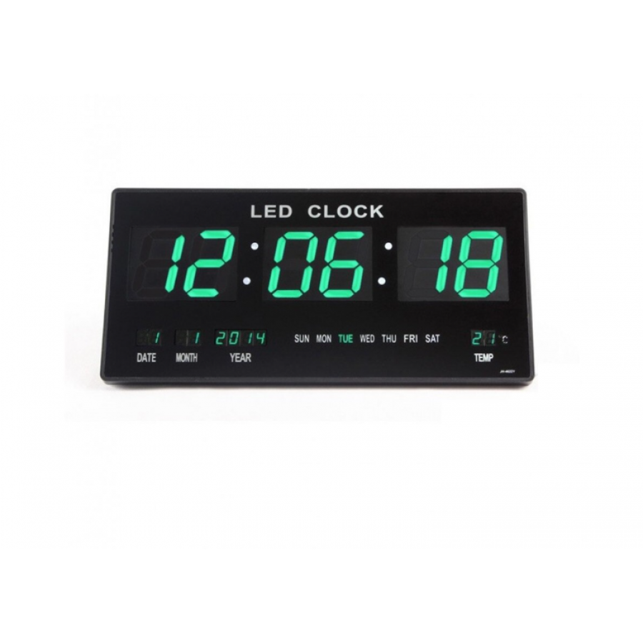 Ceas Profesional Electronic De Perete Klausstech ,  Dimensiune Ceas 46x22cm , Functie Afisaj Digital , Folosire Pentru Sala De Sport ,  Termometru Led Clock , Culoare Negru , Design Clasic