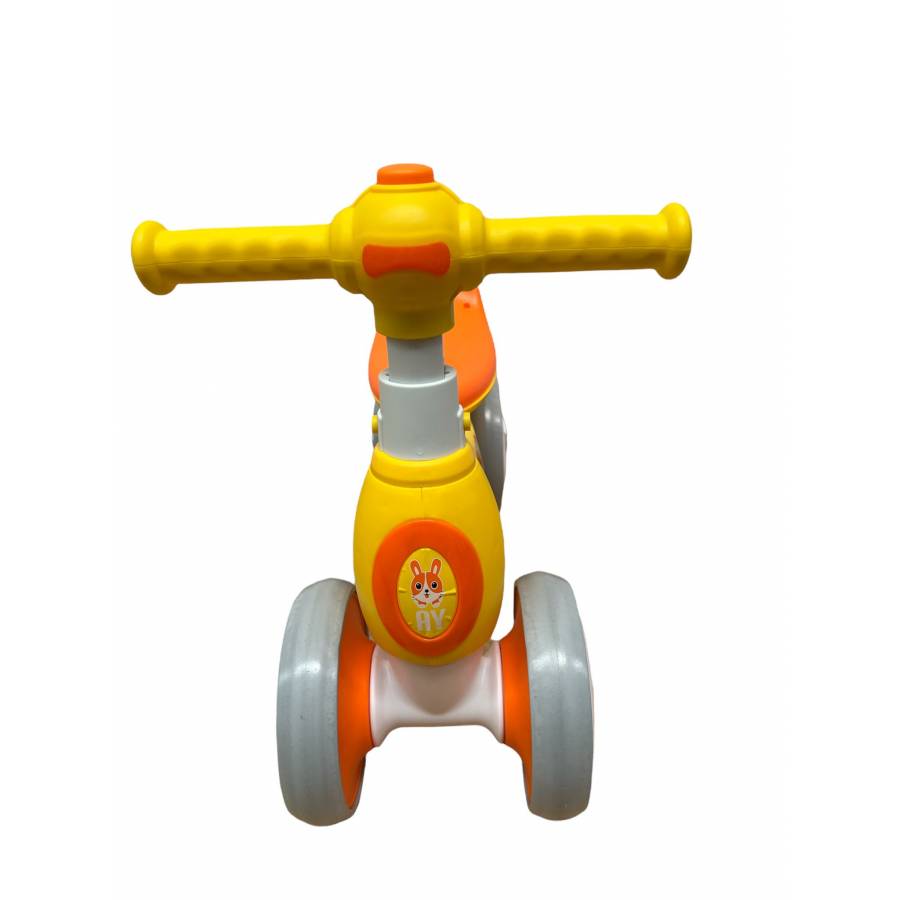 Trotineta pentru Copii, KlaussTech, Roti din Plastic, Muzica, Scoate Baloane, Galben