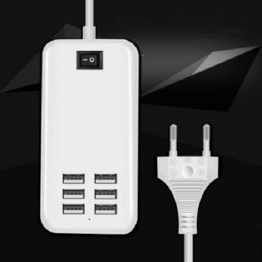 Incarcator 6 Hub USB Conexiune UE SUA, 6 porturi, USB 5V 3A Adaptor de perete, Încărcare telefon mobil pentru iPhone iPad Samsung cu comutator