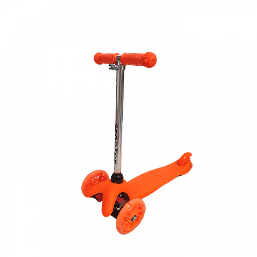 Trotineta pentru copii reglabila, pliabila, 3 roti, portocalie