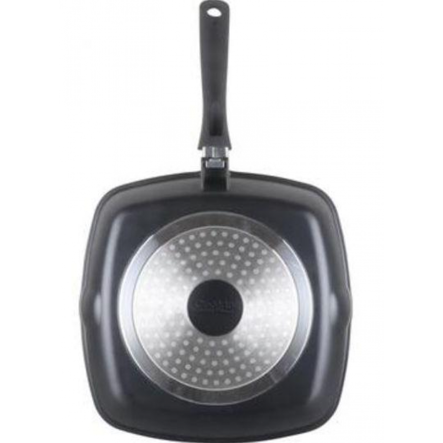 Tigaie grill aluminiu, 28 x 4.5 cm (Negru)