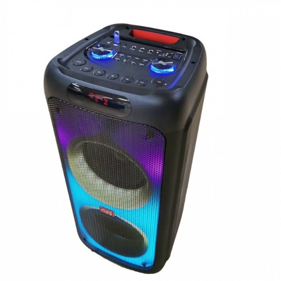 Boxa Profesionala Portabila Tip Troler, Putere 800W, Telecomanda Inclusa, Microfon Inclus, Lumini Led, Acumulator Reincarcabil, Conectivitate Bluetooth, Port Usb, Aux In, Slot Sd Card, Design Modern, Negru