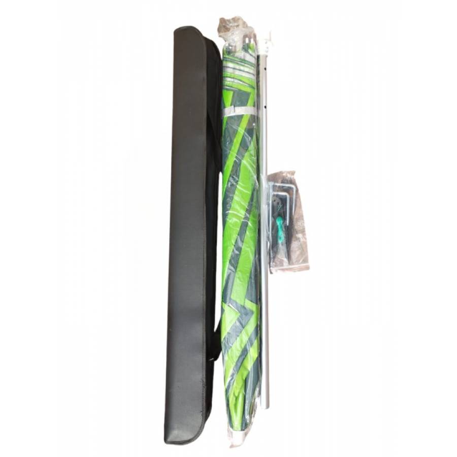 Umbrela de plaja si gradina, Diametru 2 m, KlaussTech, verde.