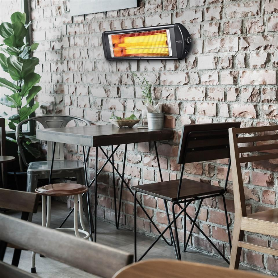 Radiator electric cu infraroșu, 2500W, Termostat, Cu corp metalic, IP20, Culoarea Negru