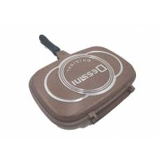 Tigaie dubla Dessini, interior antiaderent, garnitura silicon rezerva, 40 cm