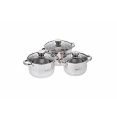 Set Oale 6 Piese Bohmann, (2.6l, 3.6l, 4.5l), Inductie, Cu Capac Sticla, Inox Set Oale 6 Piese Bohmann, (2.6l, 3.6l, 4.5l), Inductie, Cu Capac Sticla, Inox