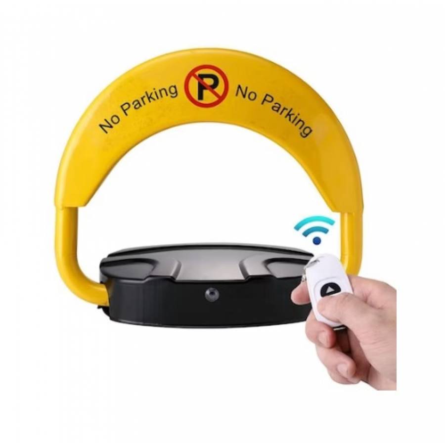 Blocator de parcare automat  KlaussTech cu telecomanda, rezistent la apa, anti furt, galben