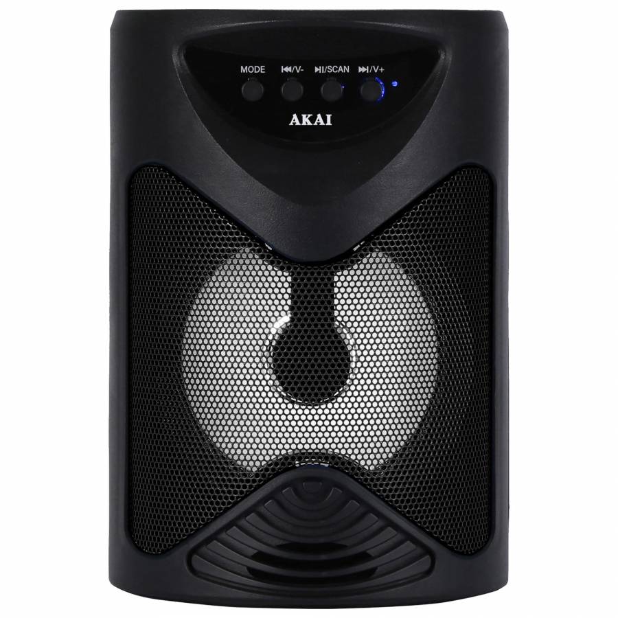 Boxa portabila activa, 5 W, Bluetooth, USB, micro SD card slot, intrare microfon, radio FM, afisaj LED, show de lumini led, neagra