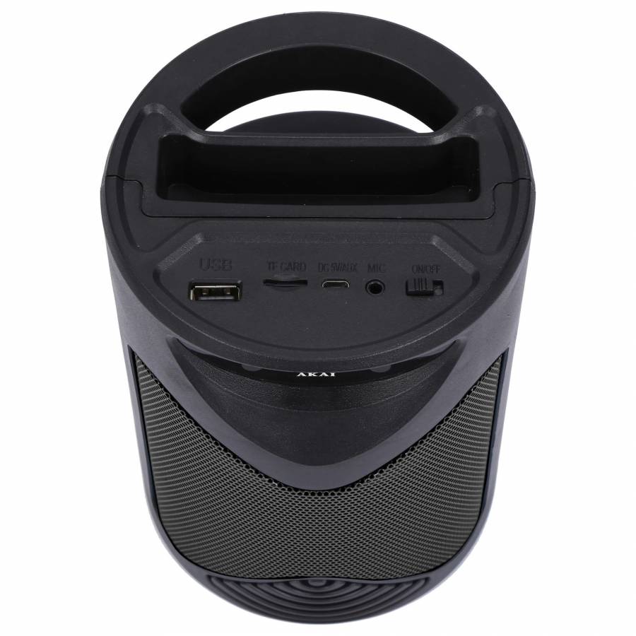 Boxa portabila activa, 5 W, Bluetooth, USB, micro SD card slot, intrare microfon, radio FM, afisaj LED, show de lumini led, neagra