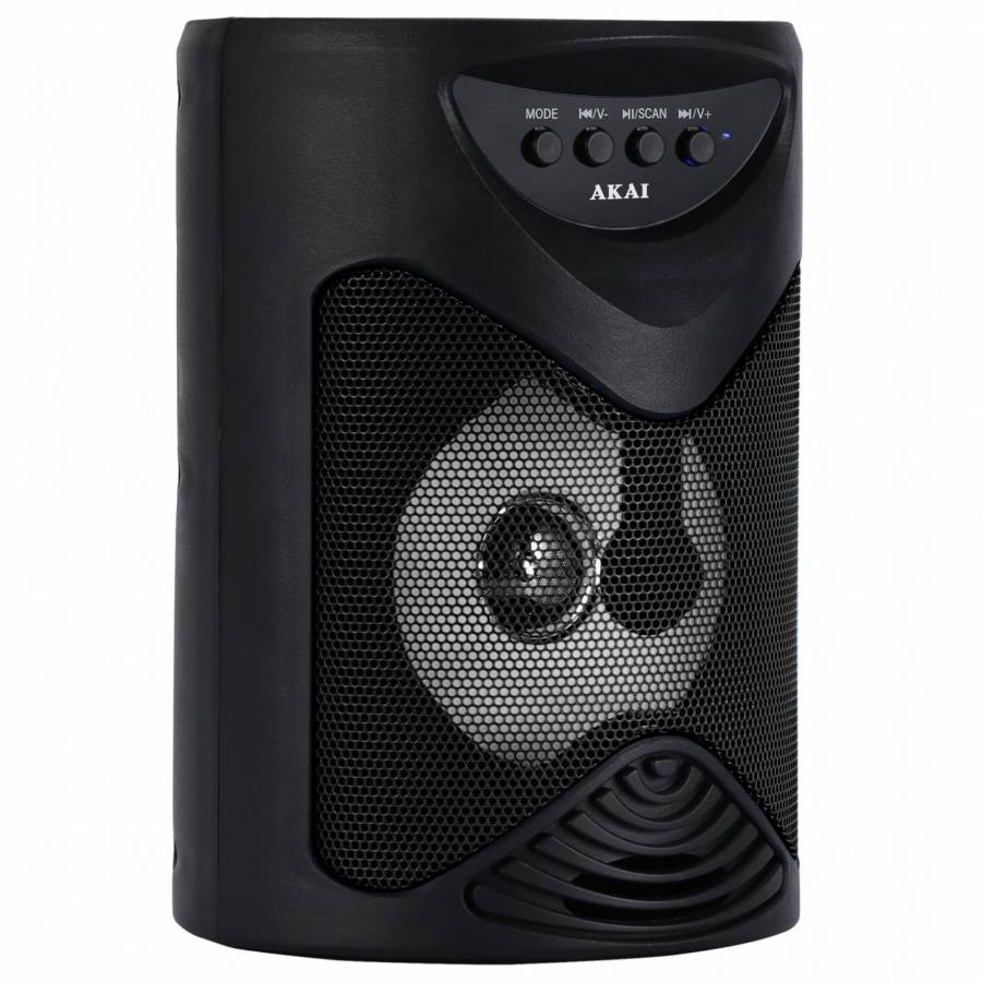 Boxa portabila activa, 5 W, Bluetooth, USB, micro SD card slot, intrare microfon, radio FM, afisaj LED, show de lumini led, neagra