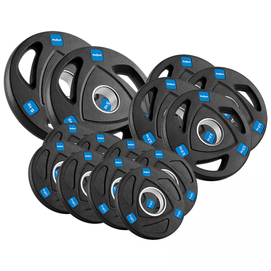 Set 30 Kg de Discuri de Greutate din Fonta Cauciucata