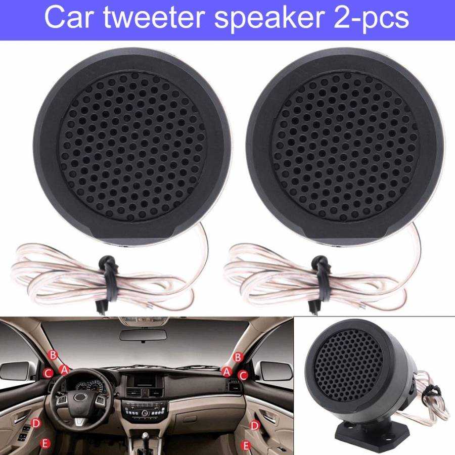 Set 2 bucăți 500 W Difuzoare Tweeter, Mini Dome, de înaltă eficiență pentru sistem audio auto