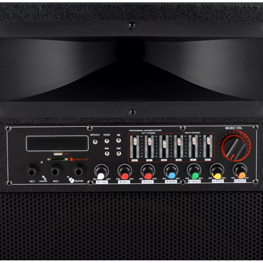 Boxa Frontala, Microfon, Telecomanda, Putere 1000 W, Accesorii Incluse, Negru