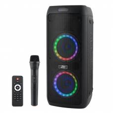 Boxa profesionala portabila , 800 W, LED RGB, microfon wireless, AUX, USB, telecomanda