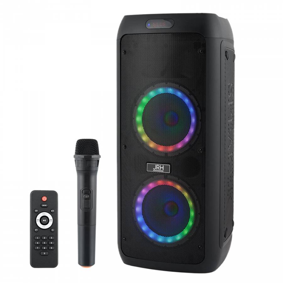 Boxa profesionala portabila , 800 W, LED RGB, microfon wireless, AUX, USB, telecomanda