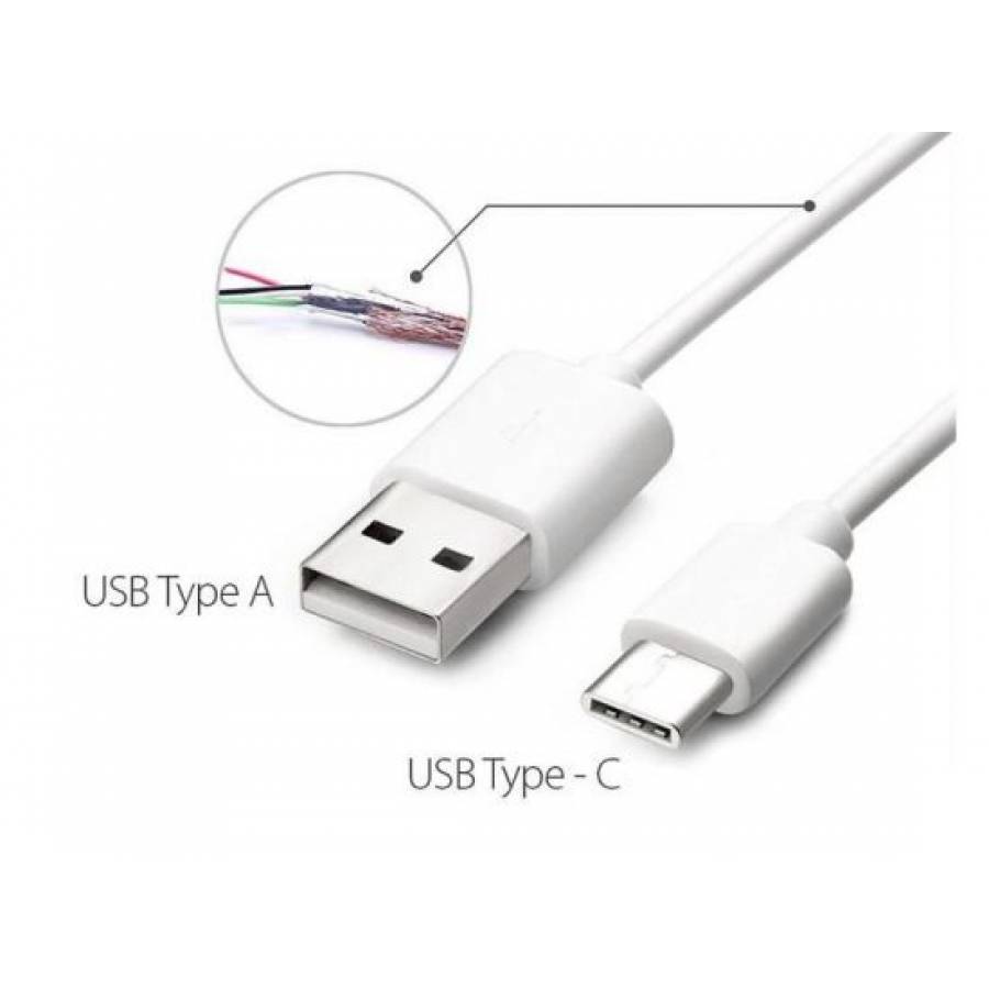 Cablu de date , USB tip C, 100 cm, alb