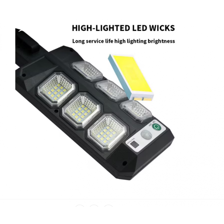 Lampa solara , 5V, 3 moduri iluminare, Senzor miscare, Telecomanda, Negru