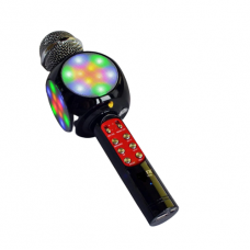Microfon Karaoke Bluetooth Radio Disco Led Fara Negru 