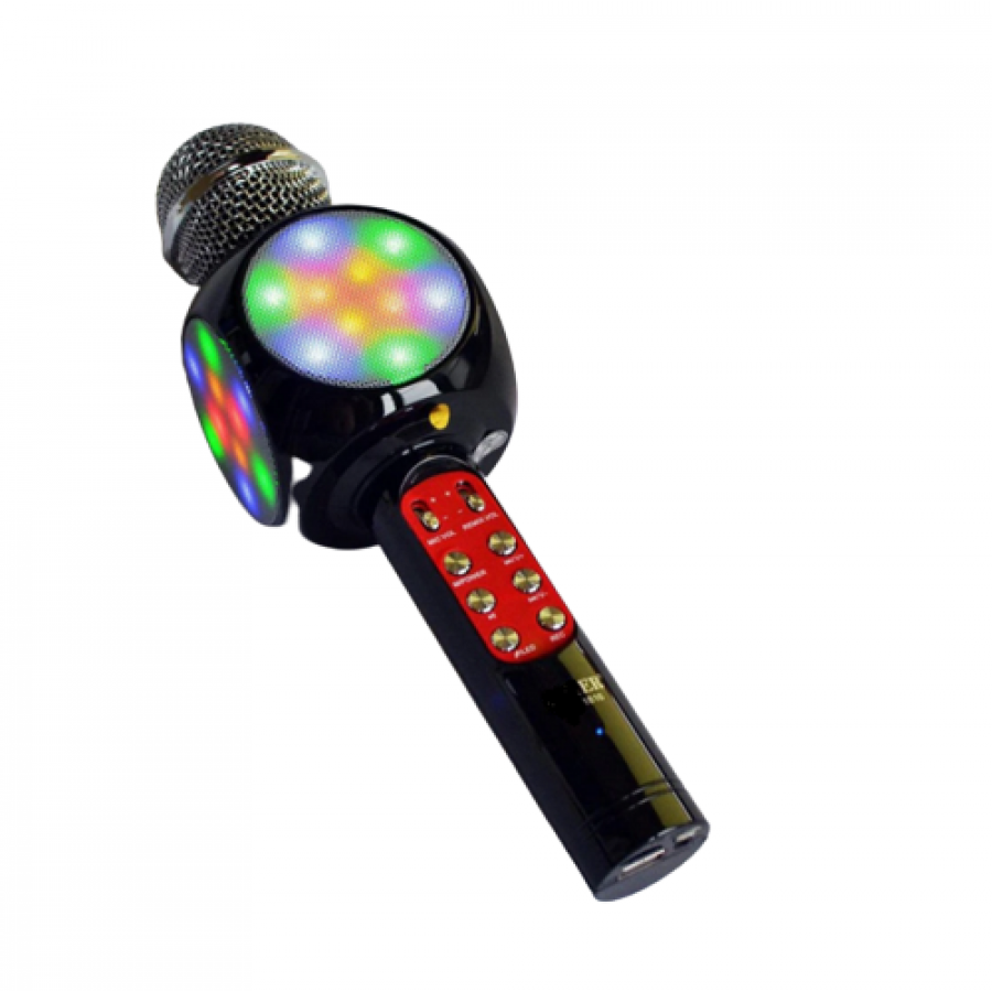 Microfon Karaoke Bluetooth Radio Disco Led Fara Negru