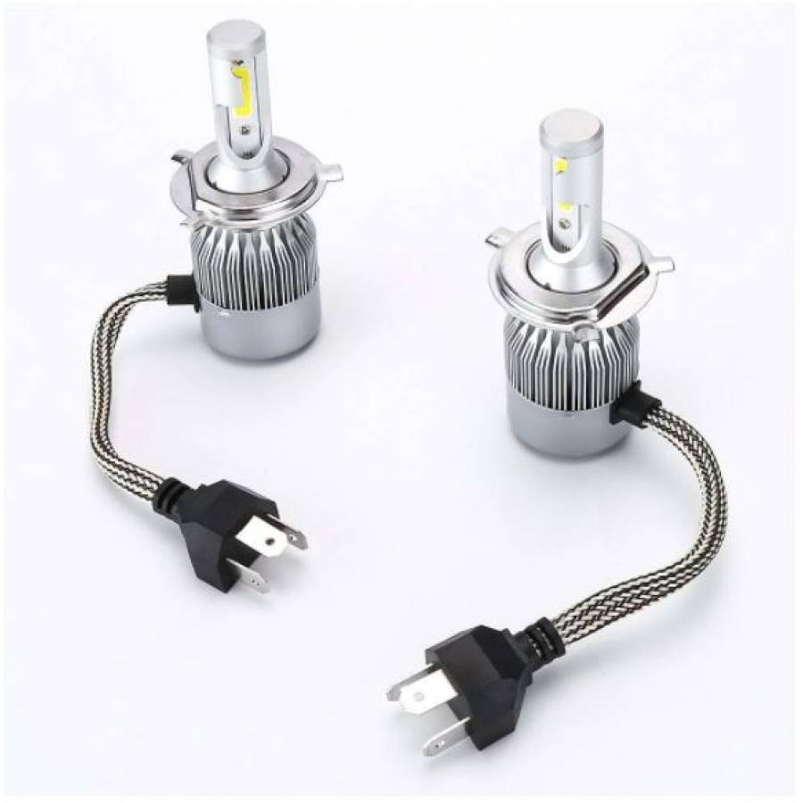 Set 2 Becuri Auto Led C6 H4 6000k Cu 2 Faze De Lumina Alba